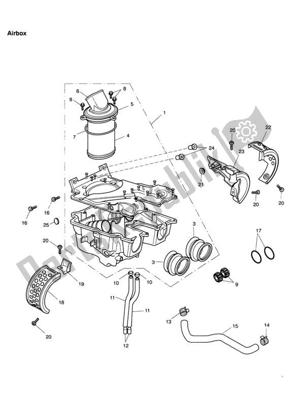 All parts for the Airbox of the Triumph America Carburettor 790 2002 - 2007